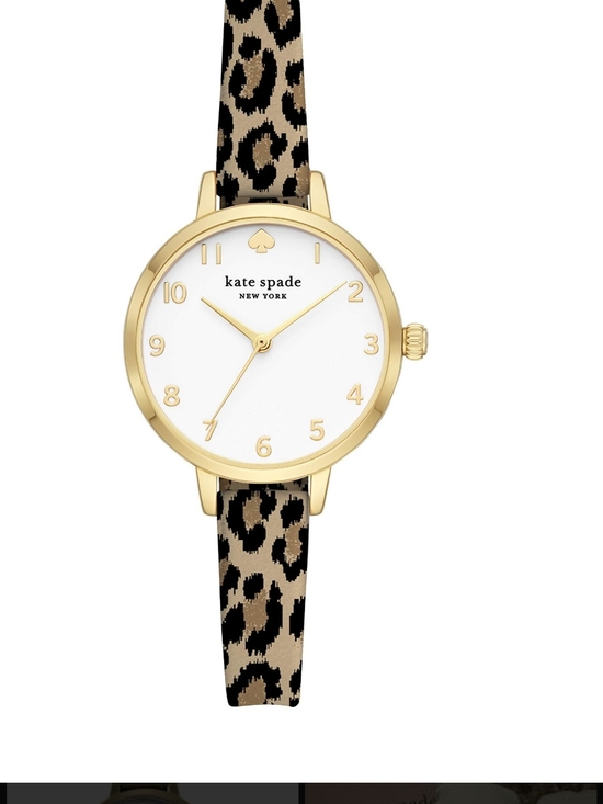 kate spade Accessories - Kate Spade Gold-Tone Leopard Metro Watch with Silicone Band